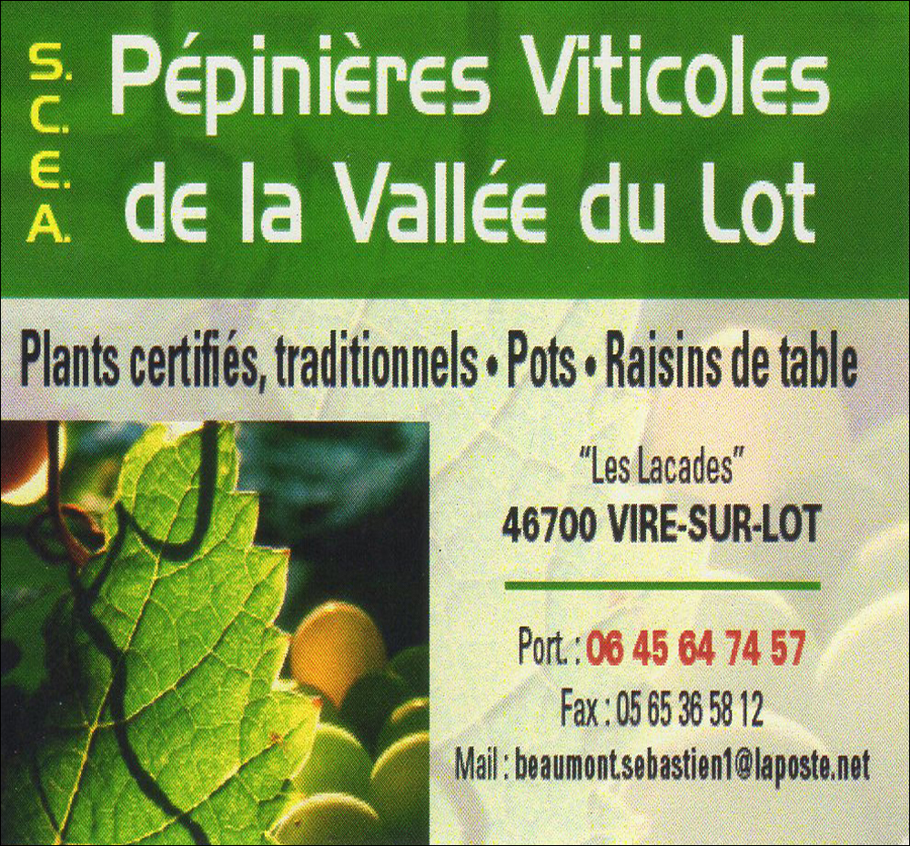 Mailto Pépinière Viticoles du Lot